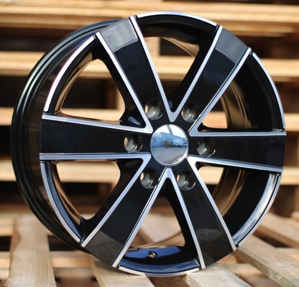 Jante ALT474 Black Polished pour Volkswagen Crafter 6 Trous Depuis 2006 par Auto Look Perfect