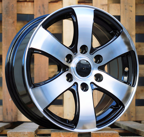Jante ALT747 Black Polished pour Volkswagen Crafter 6 Trous Depuis 2006 par Auto Look Perfect