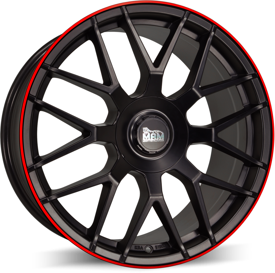 Jante Mam GT.1 Matt Black Lip Red pour Volkswagen T-Cross Depuis 2018 par Auto Look Perfect