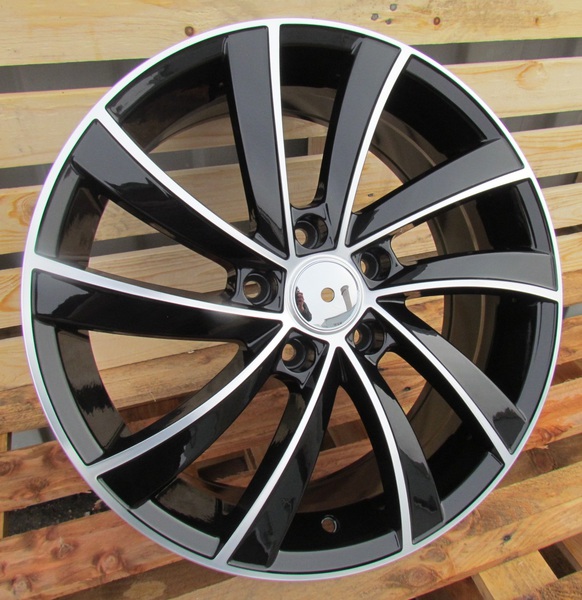 Jante Skoda SK523 Black Polished pour Volkswagen Touran de 01/2003 à 2010 par Auto Look Perfect