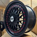 GTP WHEELS GTP 072 Matt Black Red Rivet